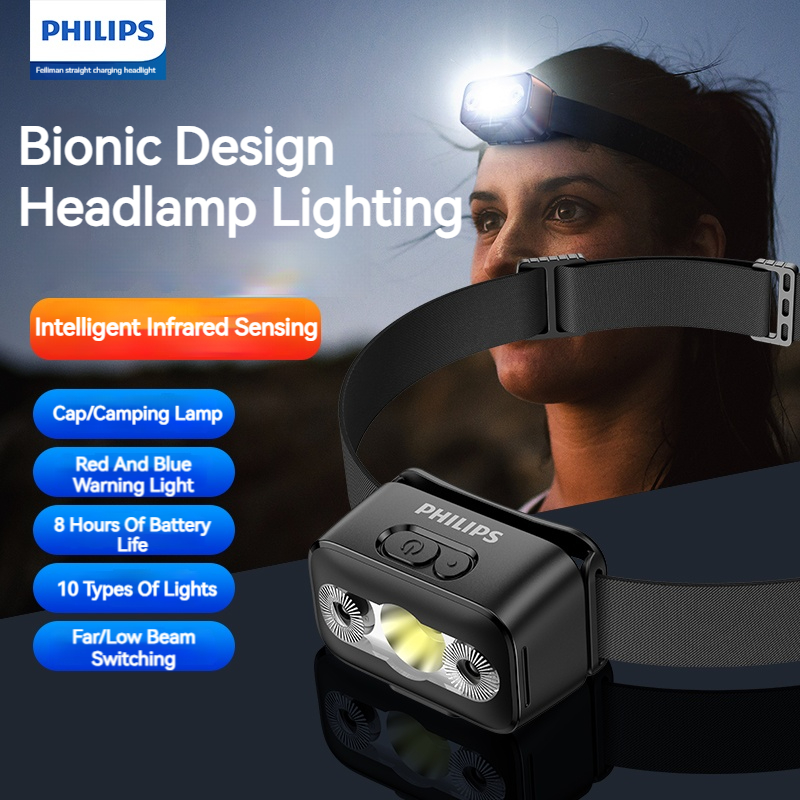 Outdoor Camping Decor - Latarka czołowa LED Philips z czujnikiem,