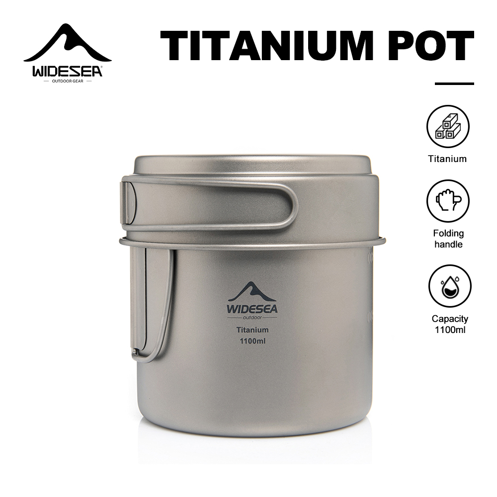 Outdoor Camping Cooking Equipment - Widesea Ultralekki Tytanowy Garnek Kempingowy 1100ml