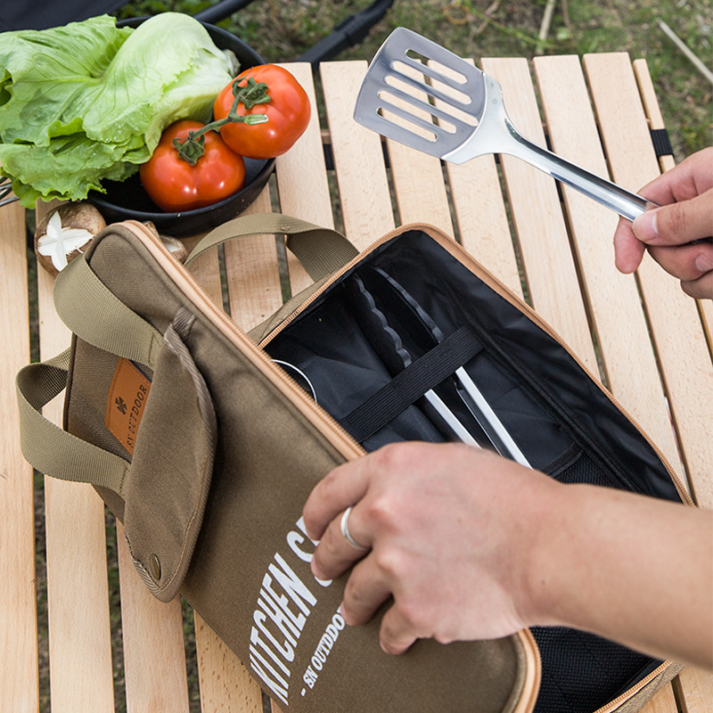 Outdoor Camping Cooking Equipment - 8-częściowy zestaw naczyń kuchennych na kemping,