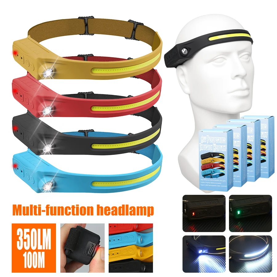 Outdoor Camping And Fishing - Akumulatorowa latarka czołowa 350 lumenów z