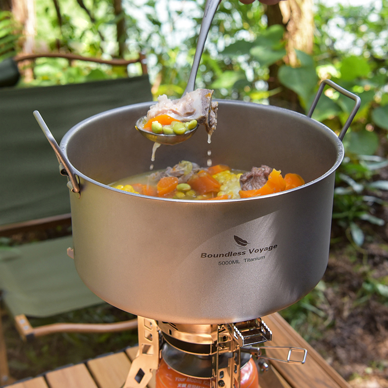 Outdoor Camping Cooking Equipment - Bezgraniczna podróż tytanowy garnek przenośna o