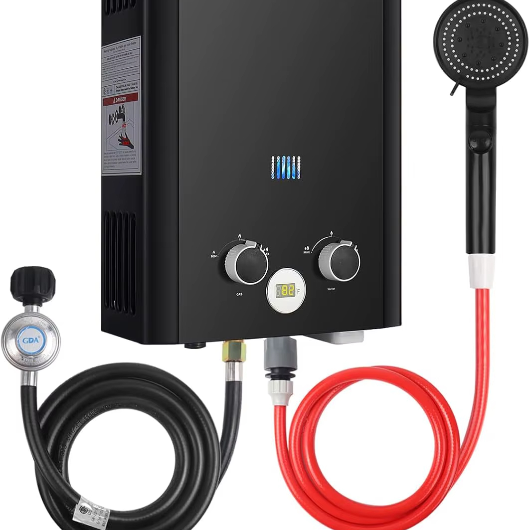 Outdoor Camping Water Heater - Przenośny podgrzewacz wody na propan, 1.58GPM