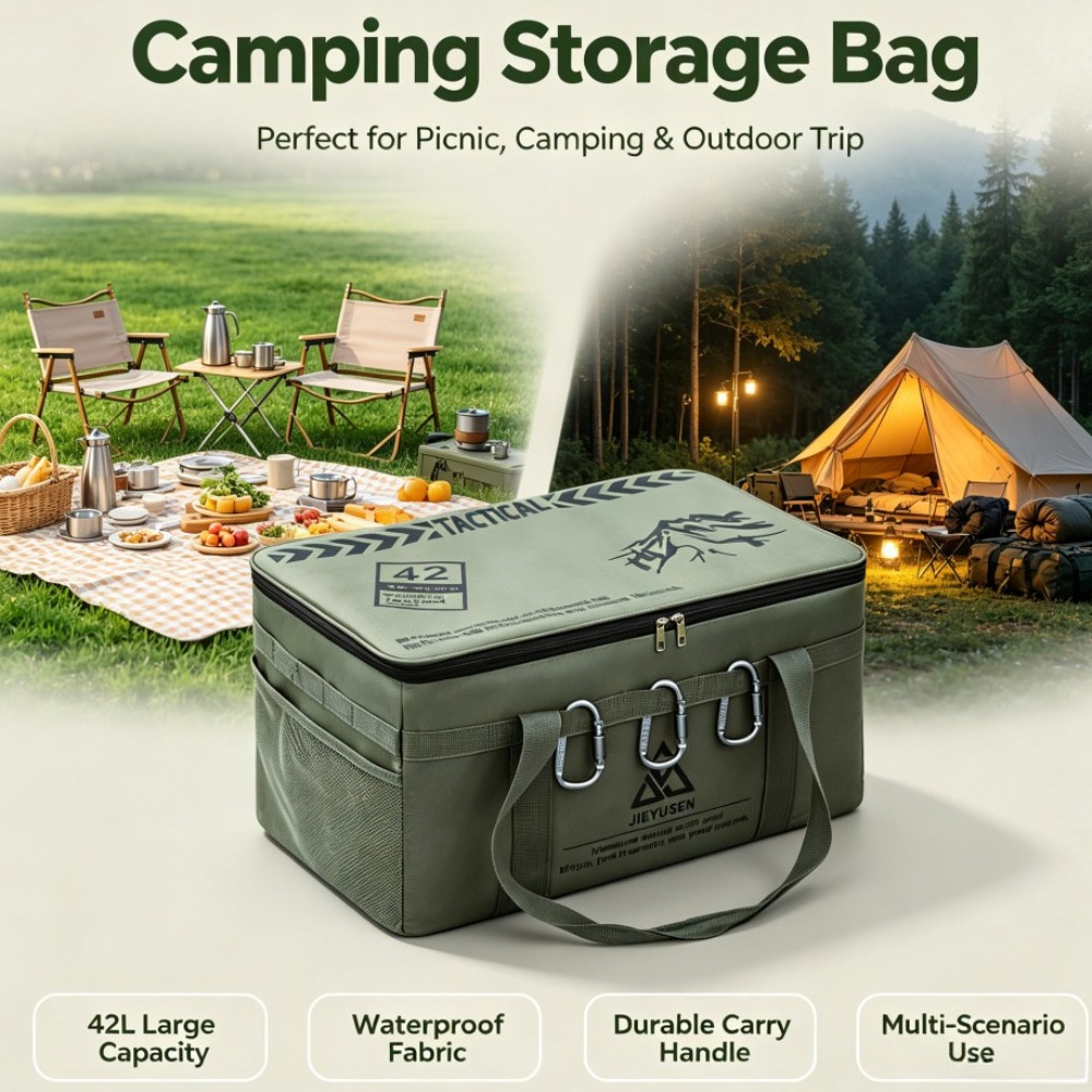 Outdoor Camping Cooking Equipment - 30/42L Składany Przenośny Zestaw Naczyń Piknikowych