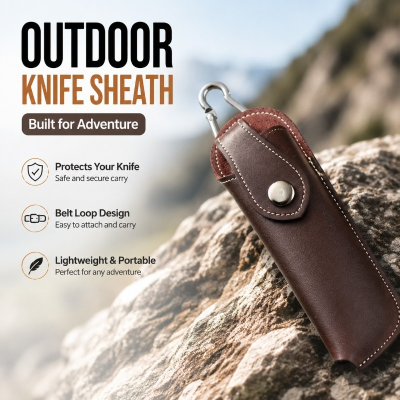 Outdoor Camping Knife - Skórzane etui na nóż górski z