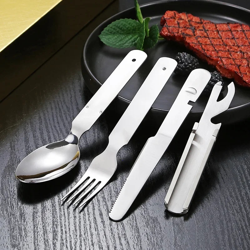 Outdoor Camping Knife - Zestaw zastawy stołowej ze stali nierdzewnej