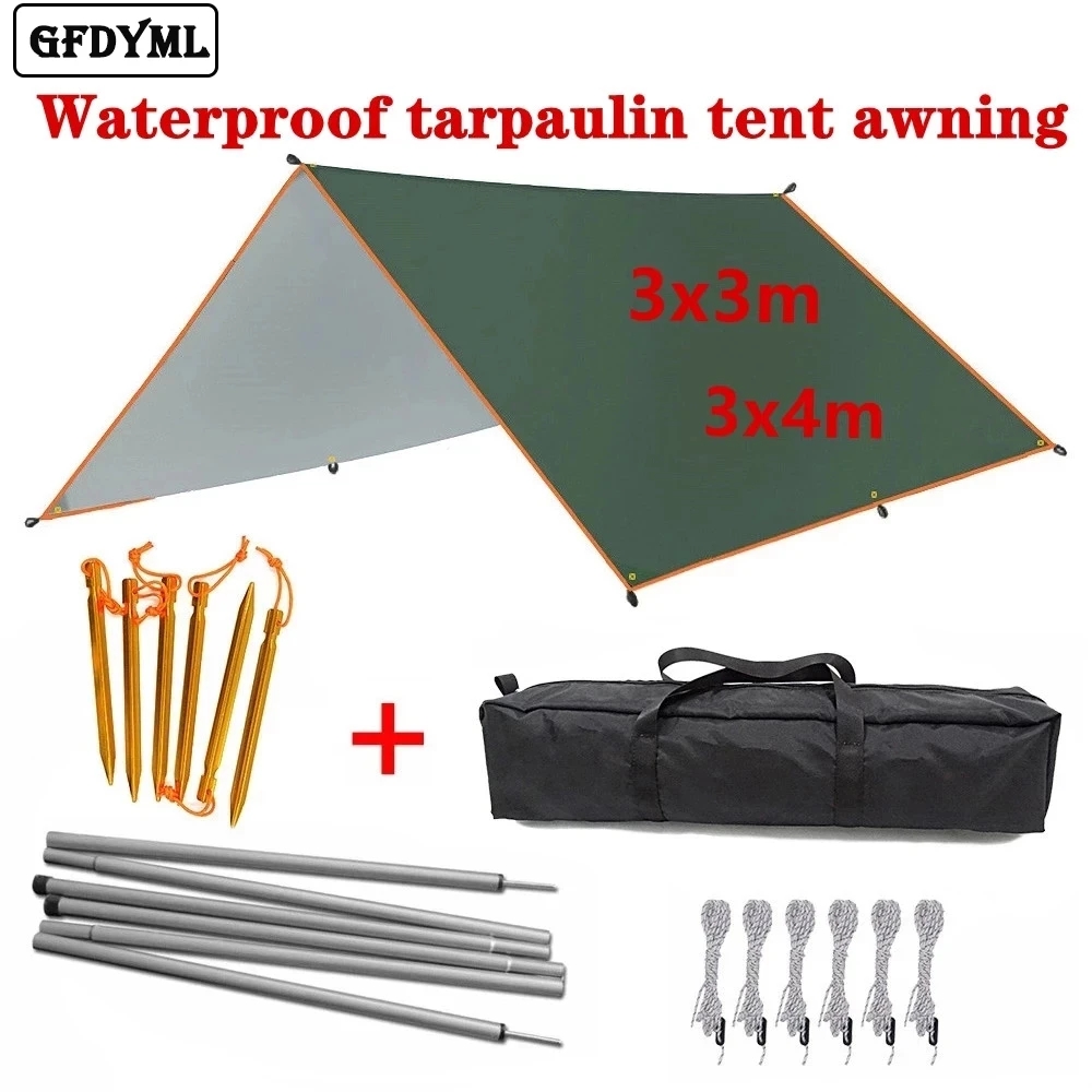 Waterproof Tarp Shelter - Awning-brezentowa plandeka namiotowa, wodoodporna, cień, ultralekka,