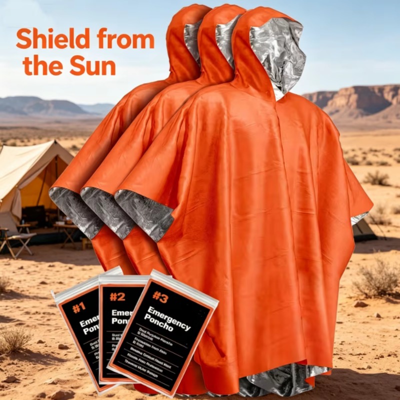 Emergency Mylar Blanket - 1-5 SZT. Wielofunkcyjna Peleryna Przeciwdeszczowa Koc