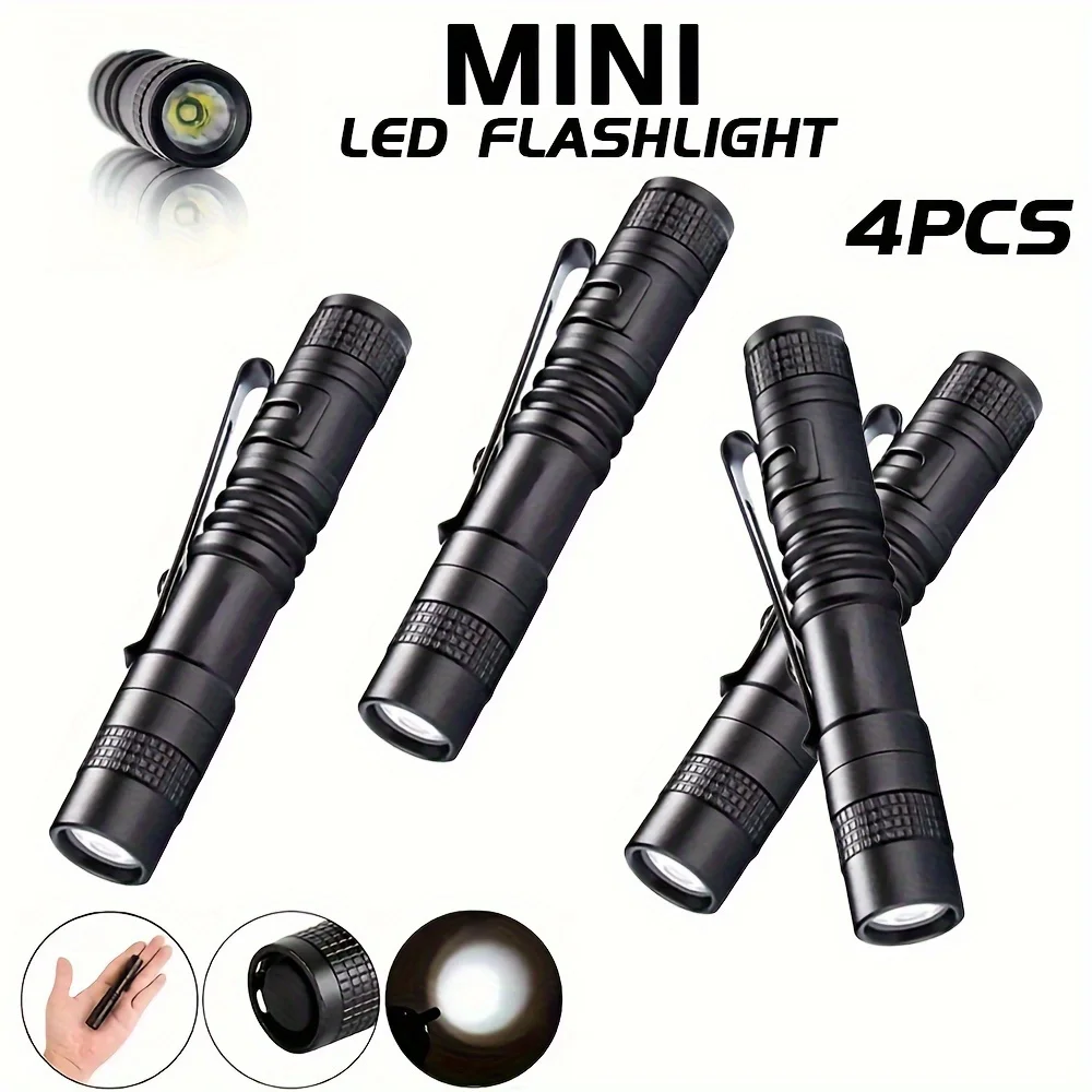 Outdoor Camping Decor - 1-4 SZT. Mini Przenośna Latarka LED