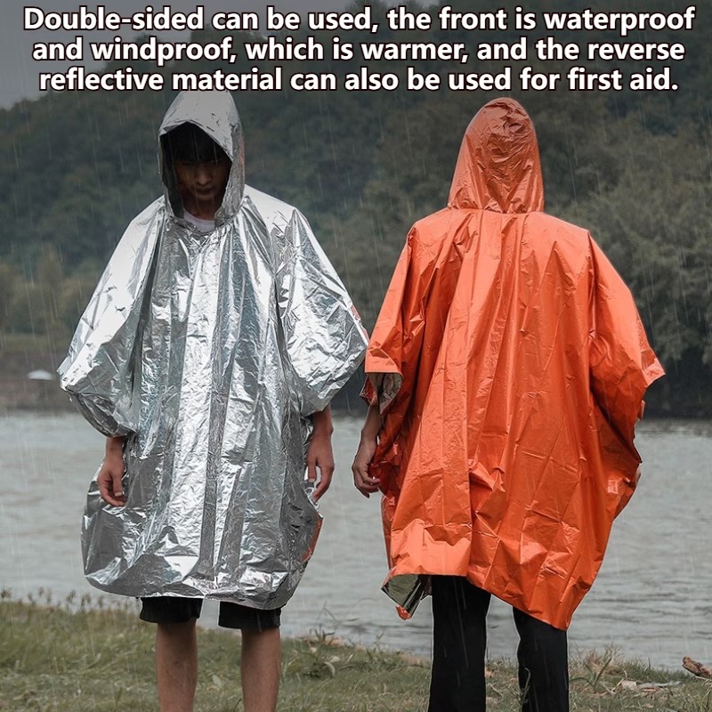 Emergency Mylar Blanket - 1-10 SZT. Awaryjne ponczo przeciwdeszczowe, koc