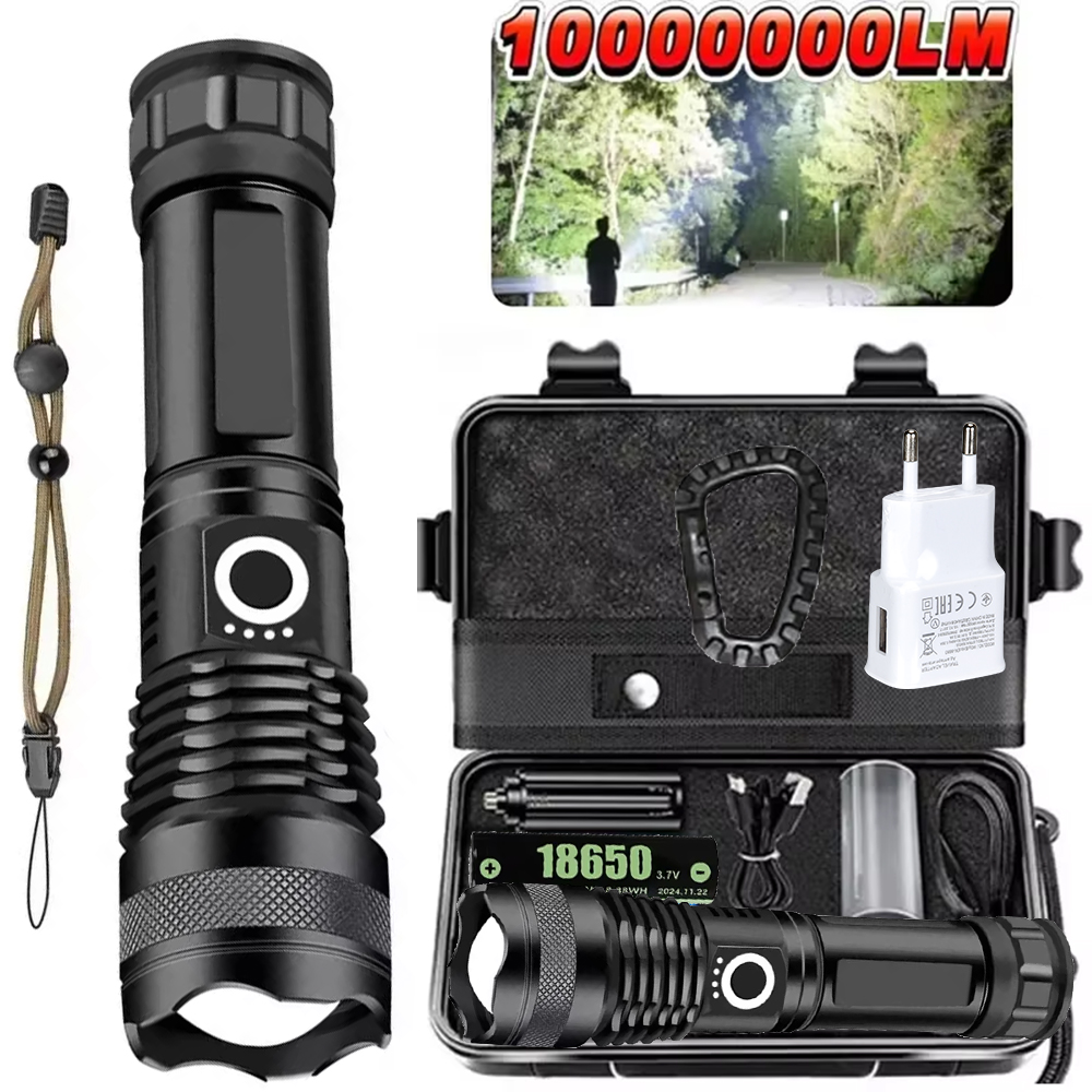 Outdoor Camping And Fishing - Latarka LED o dużej mocy, ładowalna,