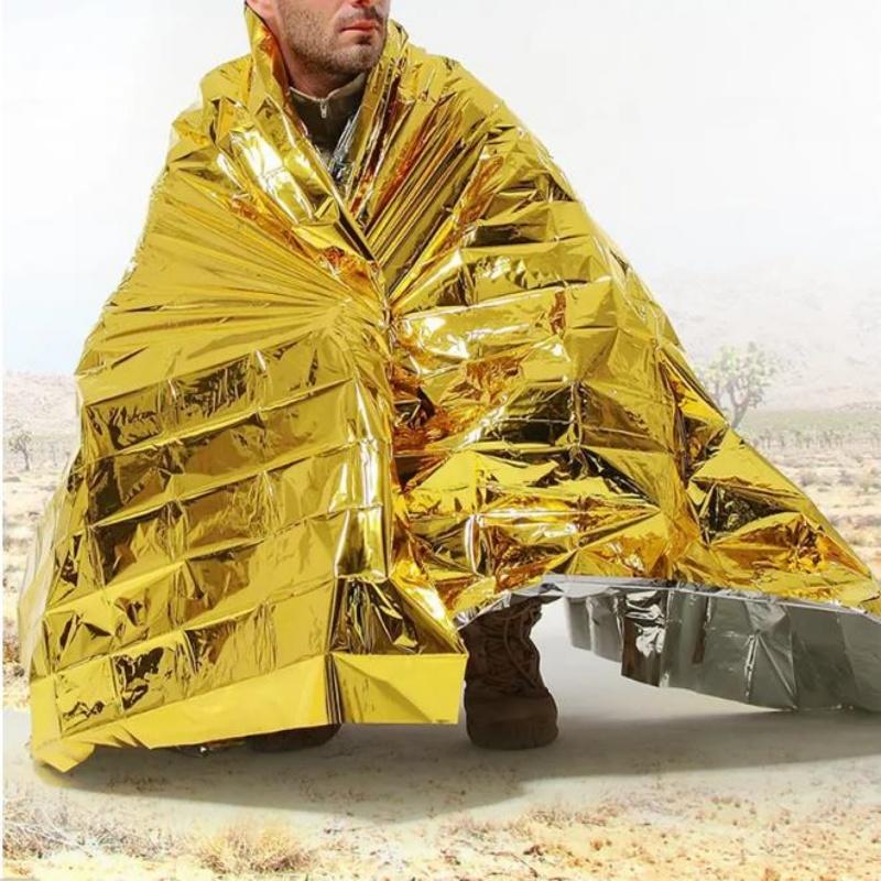 Emergency Mylar Blanket - Koc termiczny ratunkowy na zewnątrz, wodoodporny,