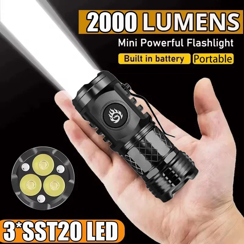 Outdoor Camping Decor - Mocna taktyczna latarka 3LED, mini latarka