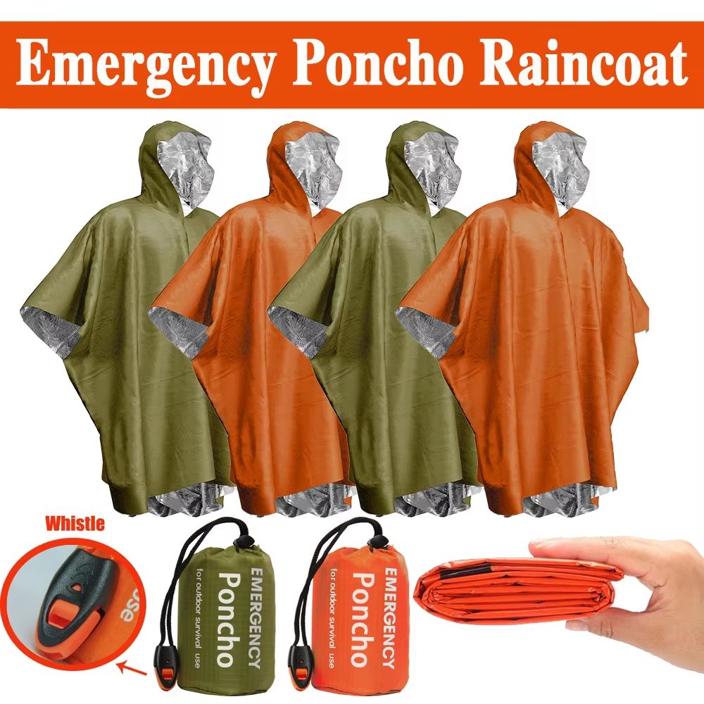 Emergency Mylar Blanket - Awaryjne ponczo przeciwdeszczowe, koc termiczny, ponczo