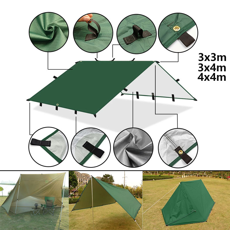 4x4m 4x3m 3x3m 19 punktów zawi – Waterproof Tarp Shelter recenzja i cena