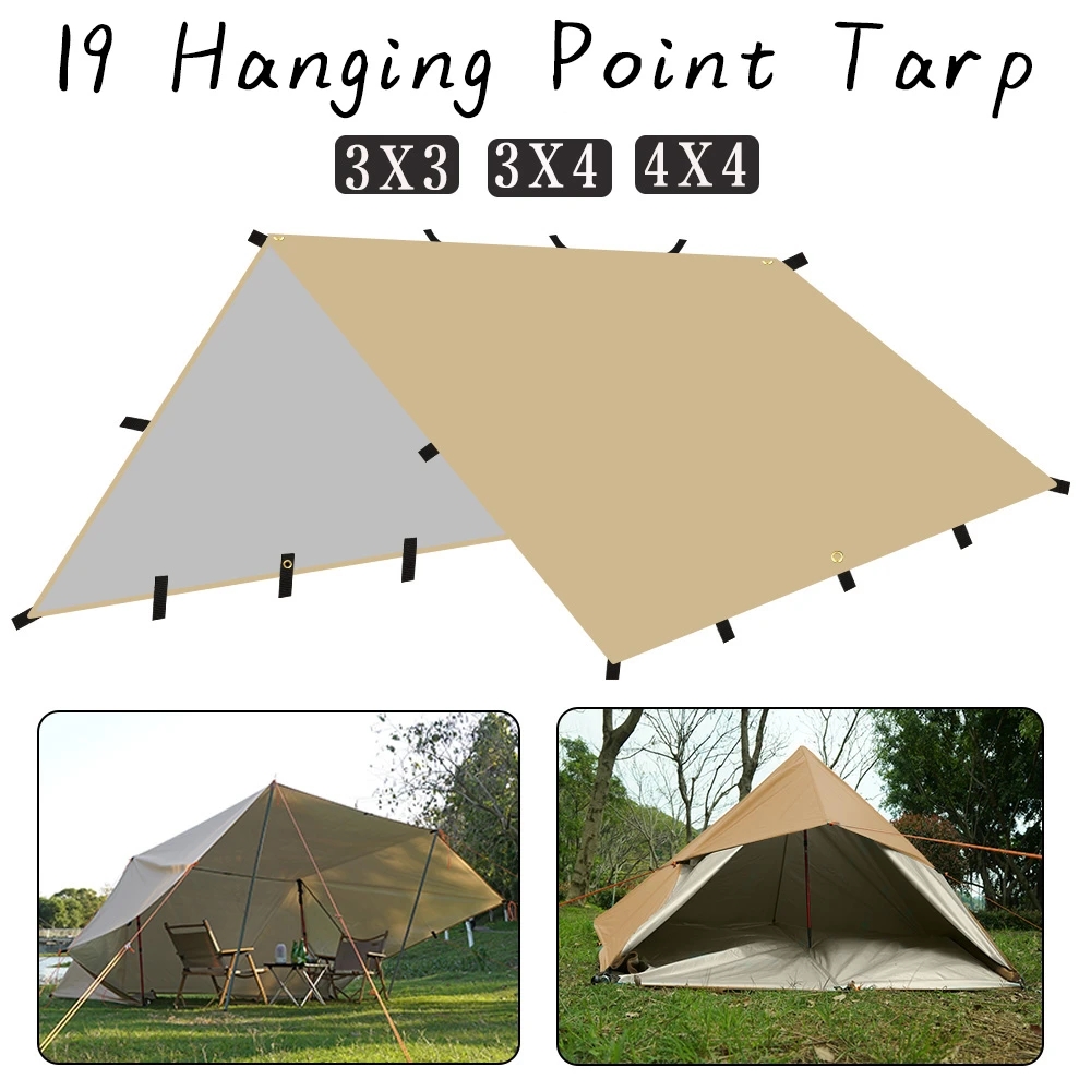 4x4m 4x3m 3x3m 19 punktów zawi – Waterproof Tarp Shelter recenzja i cena