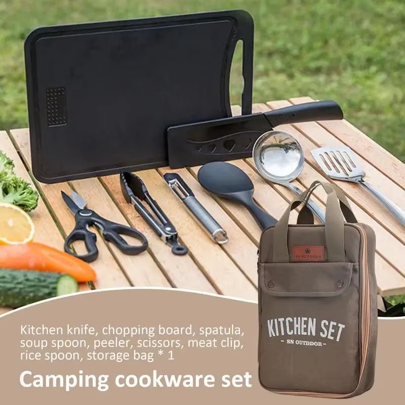 8-częściowy zestaw naczyń kuch – Outdoor Camping Cooking Equipment recenzja i cena