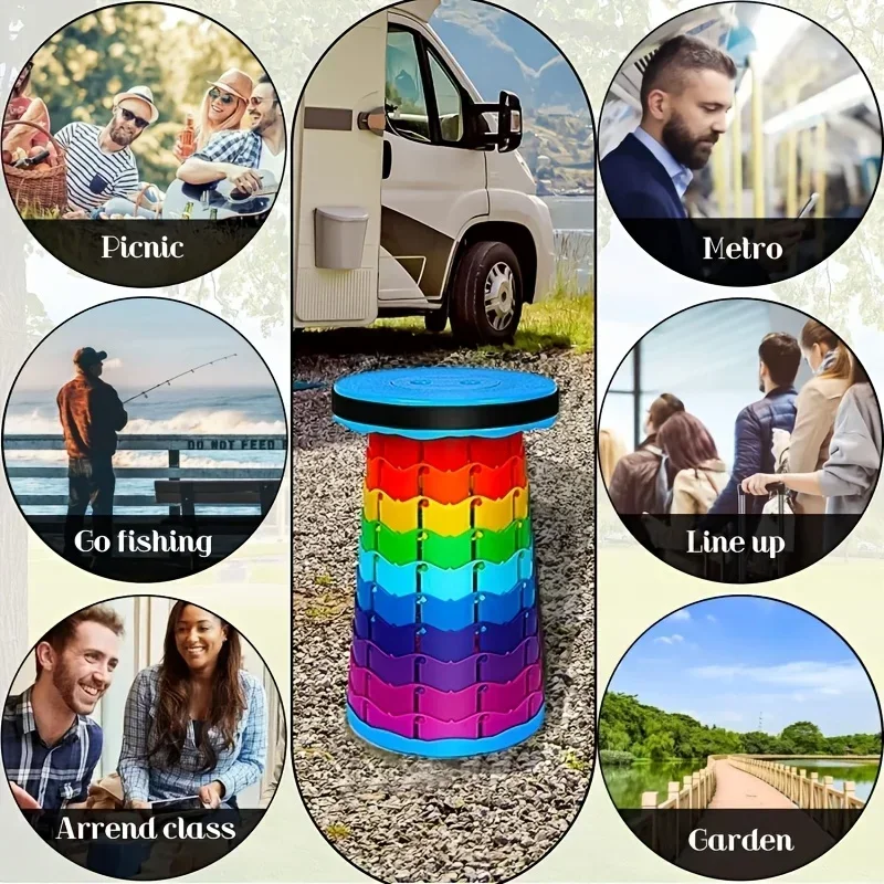 Tęczowy teleskopowy stołek kem – Outdoor Camping And Fishing recenzja i cena