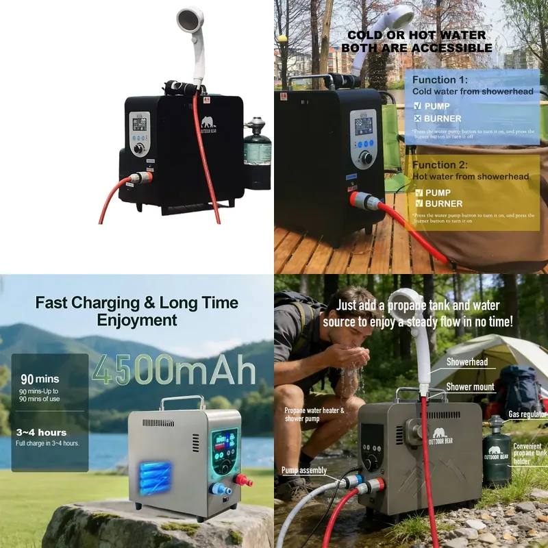 Przenośny prysznic kempingowy  – Outdoor Camping Water Heater recenzja i cena