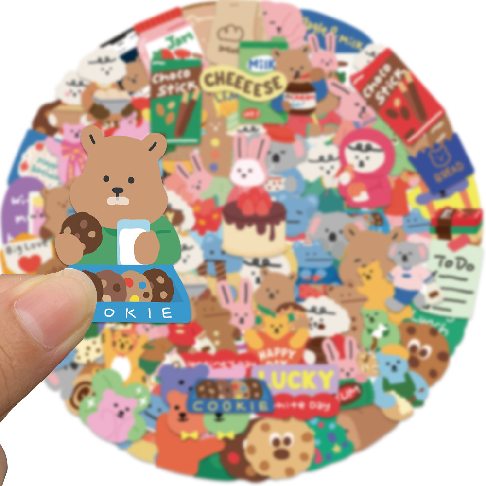 100 szt. Koreańskie naklejki z – Bear Canister recenzja i cena
