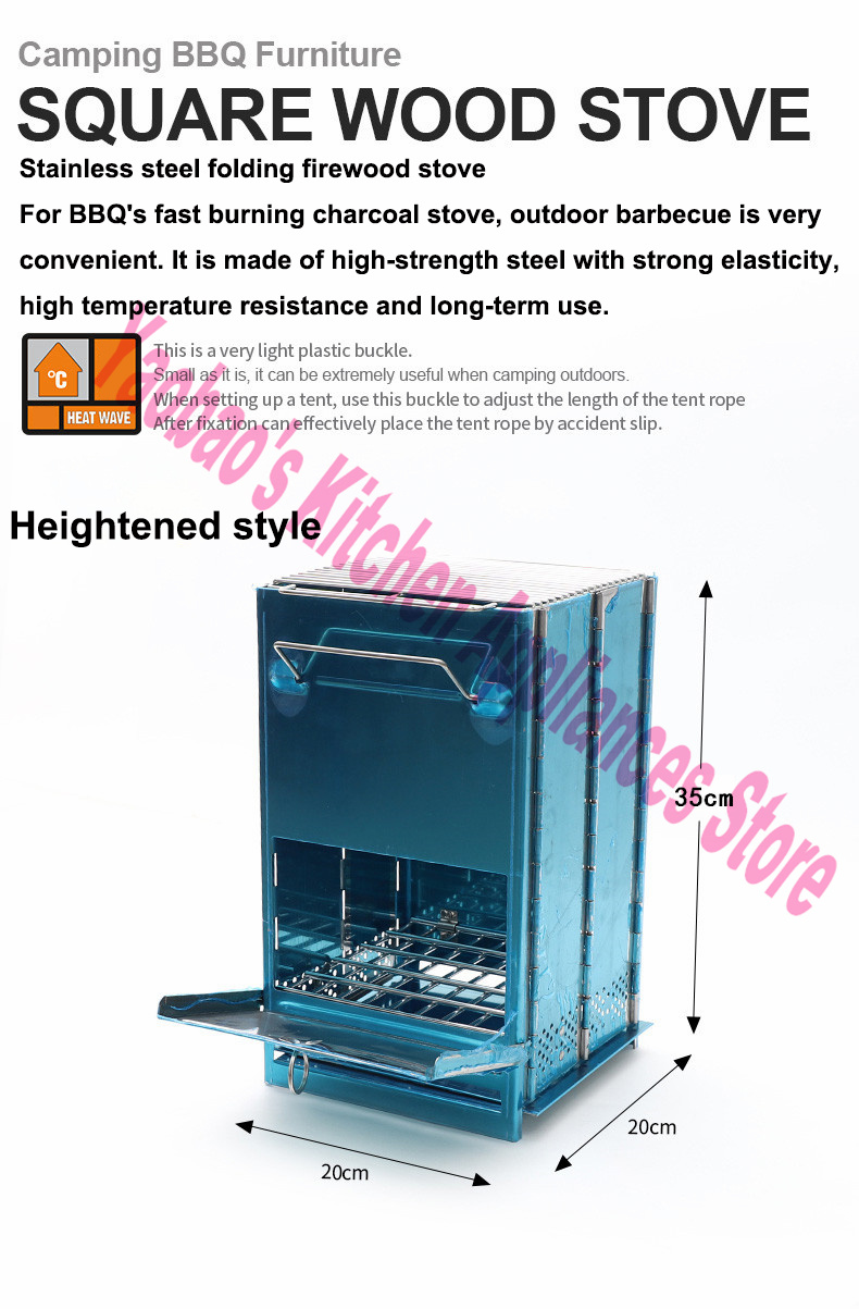 Przenośny piec na drewno do uż – Outdoor Camping Cooking Equipment recenzja i cena